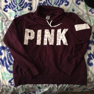 Victoria's Secret Pink Maroon Crowl Neck😊