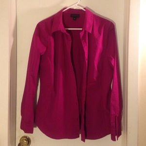 Long Sleeve Hot pink Button Up Shirt