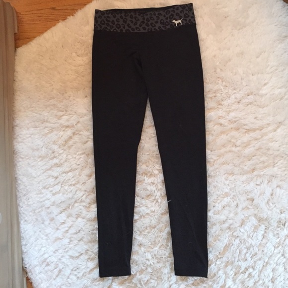 Pink full length leggings with waistband