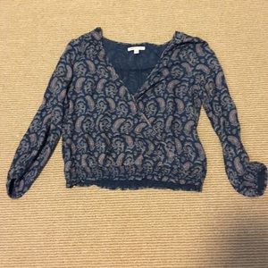 Boho flowy 3/4 sleeve crop top