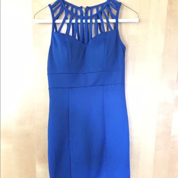 Blue caged body con - Picture 2 of 3