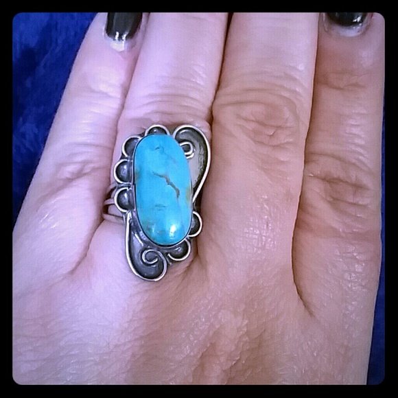 Turquoise and silver ring