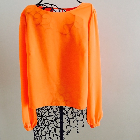 Bisou Bisou Orange Blouse