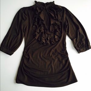 Arden B Brown Raffle Top Size S
