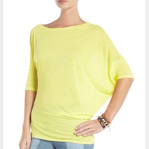 BCBG bright yellow striped top
