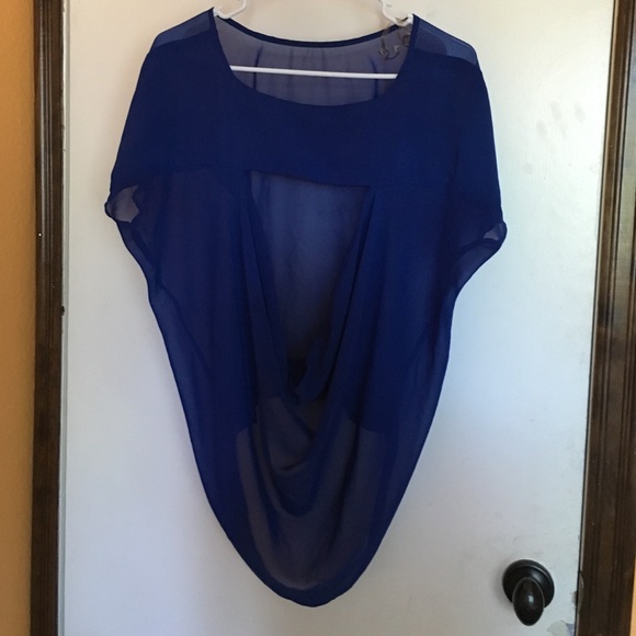 Blue sheer top - Picture 3 of 4