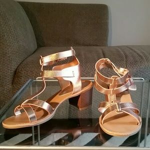 Rose Gold Sandals Size 10