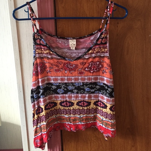 LA hearts flowy printed top