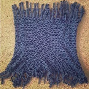 Blue knit forever scarf
