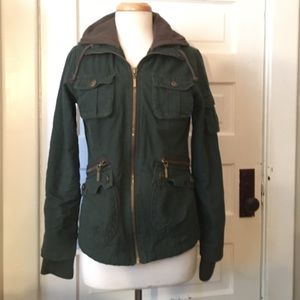 Hunter green hooded jacket