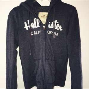 HOLLISTER Hoodie Navy/Heather Gray