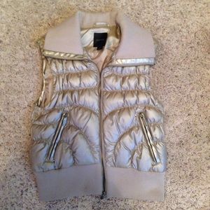 Express gold puffer vest
