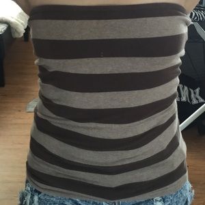 American Eagle reversible small brown tube top