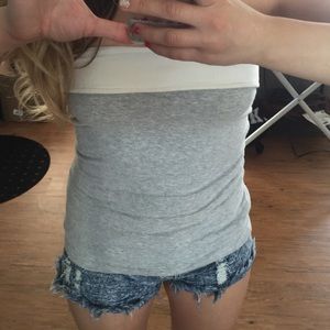 Reversible AE white/grey tube top