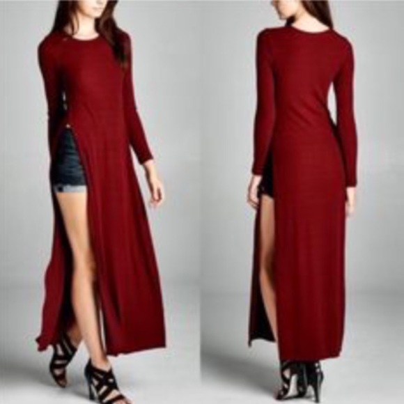 Akira long sleeve floor length shirt