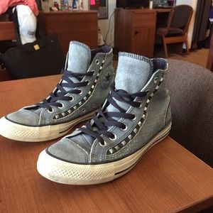 Like New Studded Distressed Converse