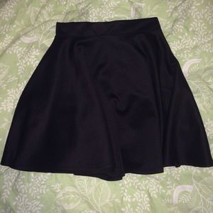 Black high-waisted circle skirt