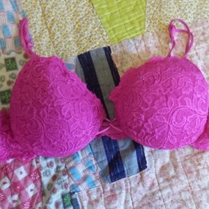 Hot pink lacey bra