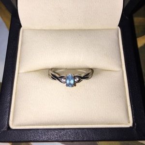 Silver Aquamarine Gemstone Ring