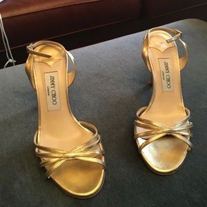 Jimmy Choo. Authentic. Gold Strappy Sandals