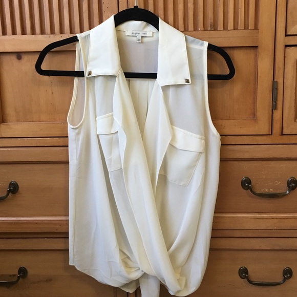 Tobi Chiffon Wrap Cream Top