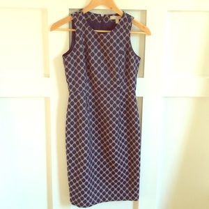 Banana Republic Honeysuckle Navy Gray Dress - 00P