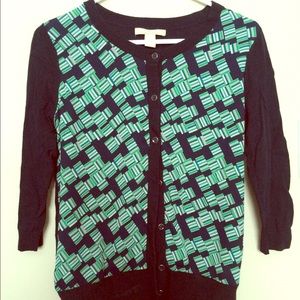 Banana Republic green and blue geometric cardigan