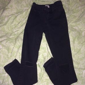 ASOS highwaisted knee ripped jeans