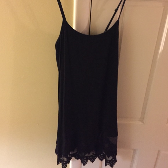Black slip with lace detail