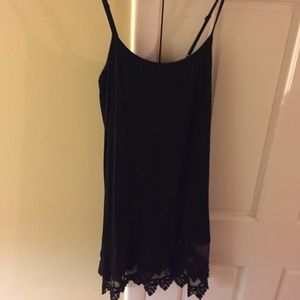 Black slip with lace detail