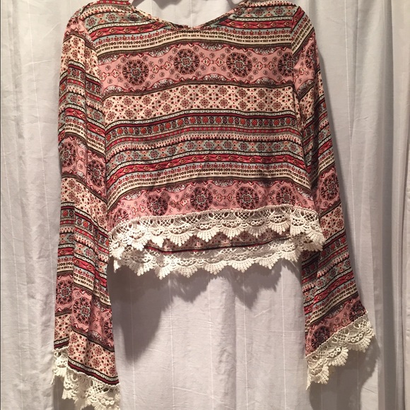 Boho Lace Trim Forever 21 blouse