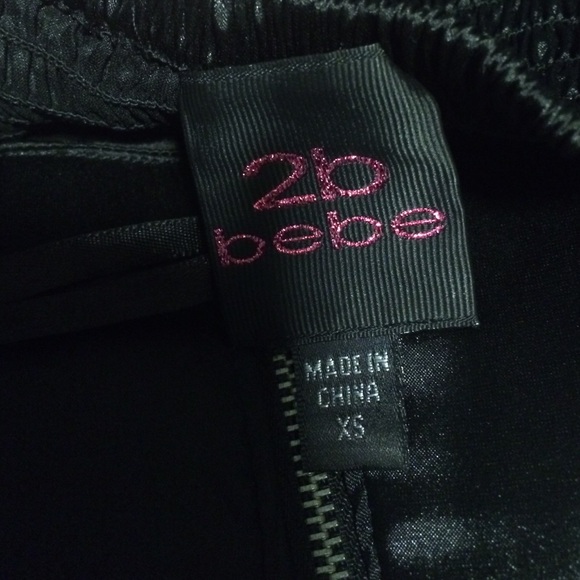 Bustier XS Bebe black shiny satin look, stretch - Picture 3 of 4