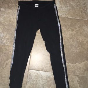 Black VS pink sparkle leggings