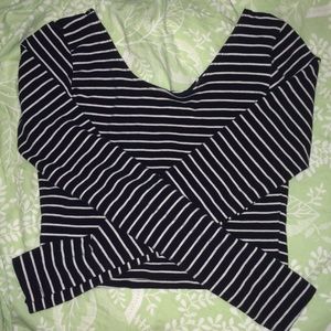 AA striped long sleeve crop top