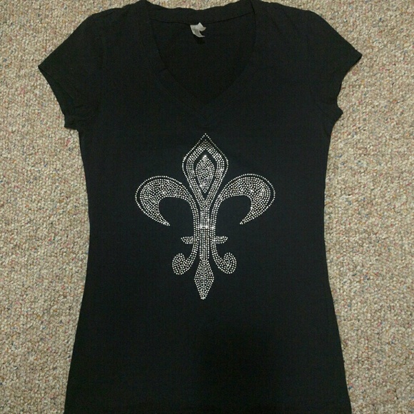 Black v neck sparkly T! - Picture 1 of 2