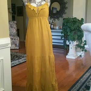 Eyeshadow Mustard eyelet Maxi Dress