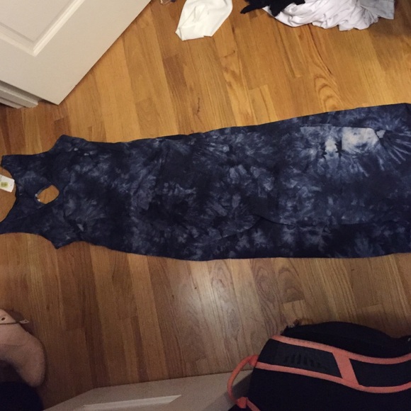 Tye-Dye mid calf length maxi with back cutout