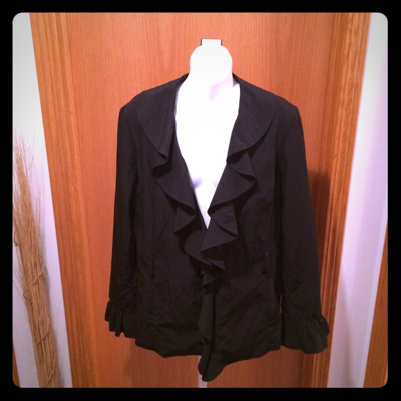Black ruffle jacket