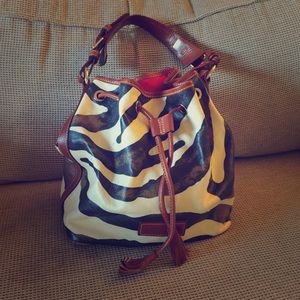 Dooney & Bourke brown/navy large handbag