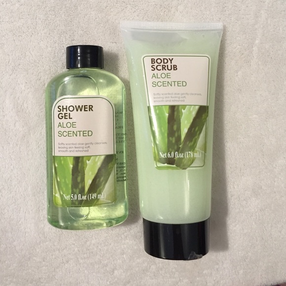 NEW aloe shower gel and body scrub
