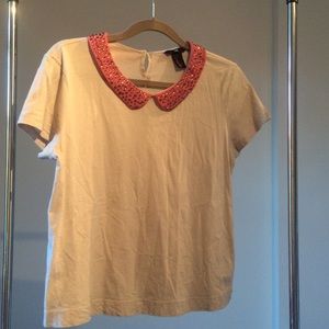 Peter Pan jeweled collar shirt