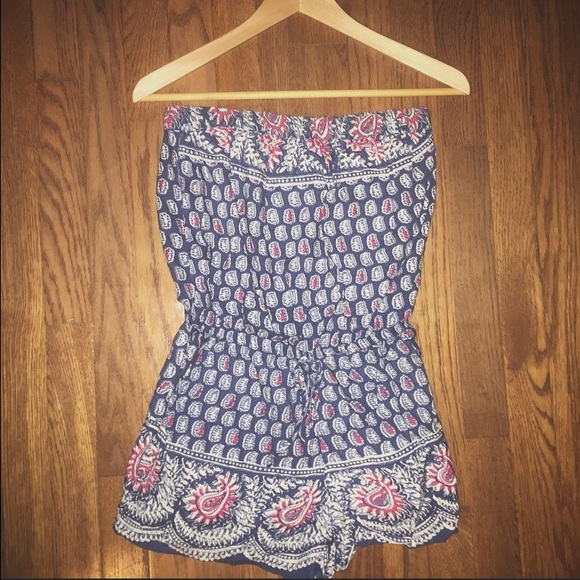 Printed Romper With Pockets