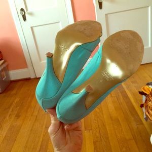 Aqua/teal jcrew heels