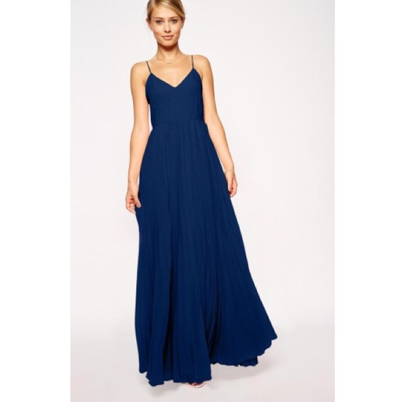 ASOS Dresses & Skirts - NWOT ASOS Navy Pleated Maxi Dress