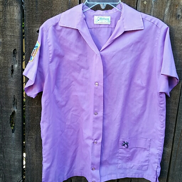 1970s Vintage Purple Bowling Shirt