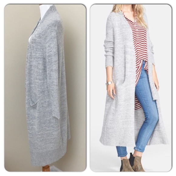 Free People Santa Cruz Soft Gray Long Cardigan - Picture 2 of 4