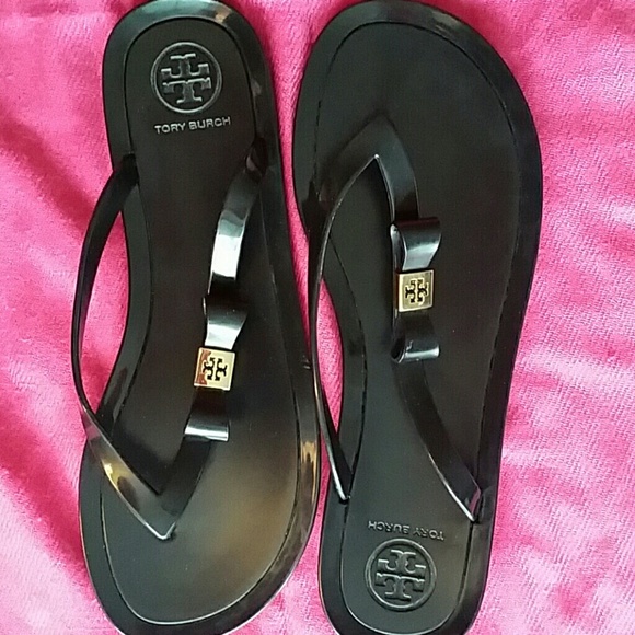 Tory Burch size 8 black Jelly sandals