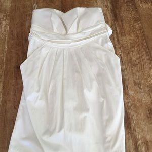WHITE STRAPLESS DRESS WITH POCKETS