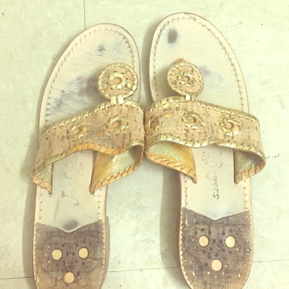 Gold Cork Jack Rogers size 8