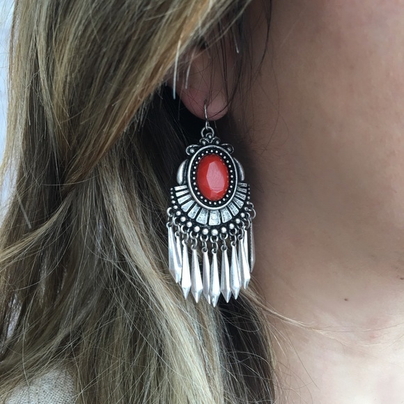 Adia Kibur Jewelry - Silver Boho Pendant Earring